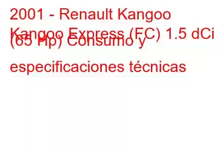 2001 - Renault Kangoo
Kangoo Express (FC) 1.5 dCi (65 Hp) Consumo y especificaciones técnicas