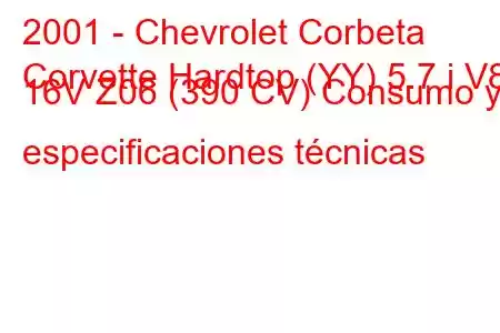 2001 - Chevrolet Corbeta
Corvette Hardtop (YY) 5.7 i V8 16V Z06 (390 CV) Consumo y especificaciones técnicas