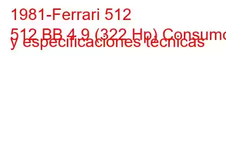 1981-Ferrari 512
512 BB 4.9 (322 Hp) Consumo y especificaciones técnicas