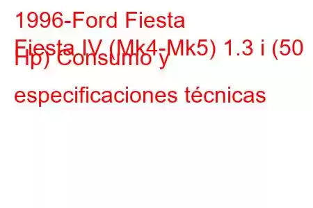 1996-Ford Fiesta
Fiesta IV (Mk4-Mk5) 1.3 i (50 Hp) Consumo y especificaciones técnicas