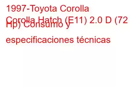 1997-Toyota Corolla
Corolla Hatch (E11) 2.0 D (72 Hp) Consumo y especificaciones técnicas