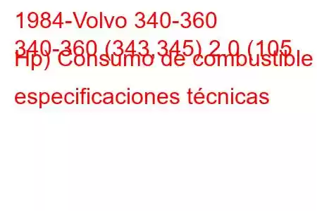 1984-Volvo 340-360
340-360 (343,345) 2.0 (105 Hp) Consumo de combustible y especificaciones técnicas