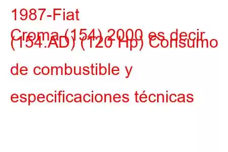 1987-Fiat
Croma (154) 2000 es decir. (154.AD) (120 Hp) Consumo de combustible y especificaciones técnicas