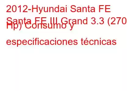 2012-Hyundai Santa FE
Santa FE III Grand 3.3 (270 Hp) Consumo y especificaciones técnicas