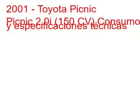 2001 - Toyota Picnic
Picnic 2.0i (150 CV) Consumo y especificaciones técnicas