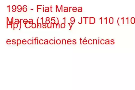 1996 - Fiat Marea
Marea (185) 1.9 JTD 110 (110 Hp) Consumo y especificaciones técnicas