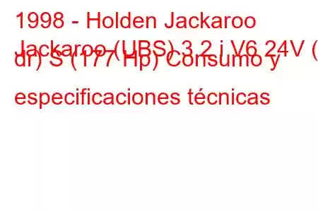 1998 - Holden Jackaroo
Jackaroo (UBS) 3.2 i V6 24V (3 dr) S (177 Hp) Consumo y especificaciones técnicas