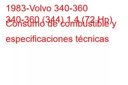 1983-Volvo 340-360
340-360 (344) 1.4 (72 Hp) Consumo de combustible y especificaciones técnicas