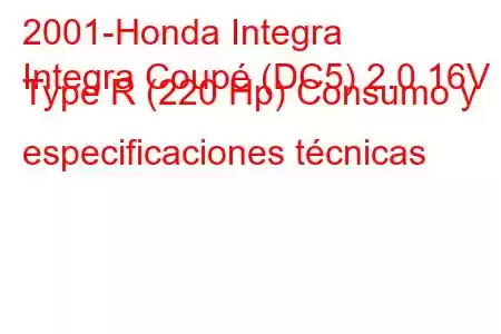 2001-Honda Integra
Integra Coupé (DC5) 2.0 16V Type R (220 Hp) Consumo y especificaciones técnicas