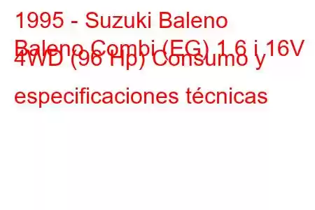 1995 - Suzuki Baleno
Baleno Combi (EG) 1.6 i 16V 4WD (96 Hp) Consumo y especificaciones técnicas