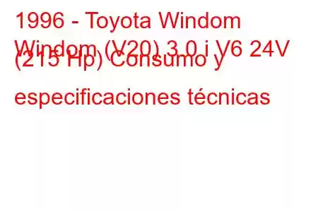 1996 - Toyota Windom
Windom (V20) 3.0 i V6 24V (215 Hp) Consumo y especificaciones técnicas