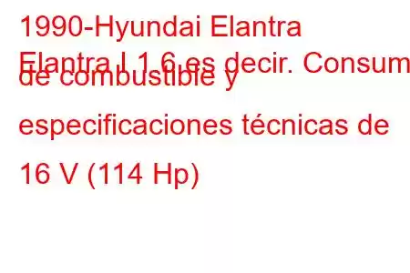 1990-Hyundai Elantra
Elantra I 1.6 es decir. Consumo de combustible y especificaciones técnicas de 16 V (114 Hp)