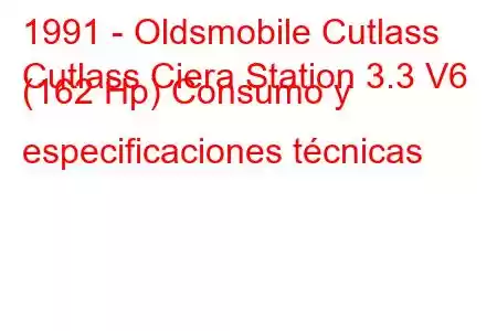 1991 - Oldsmobile Cutlass
Cutlass Ciera Station 3.3 V6 (162 Hp) Consumo y especificaciones técnicas