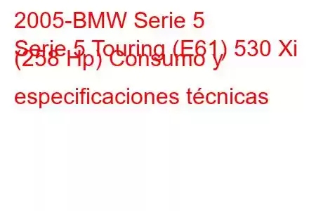 2005-BMW Serie 5
Serie 5 Touring (E61) 530 Xi (258 Hp) Consumo y especificaciones técnicas