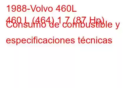 1988-Volvo 460L
460 L (464) 1.7 (87 Hp) Consumo de combustible y especificaciones técnicas