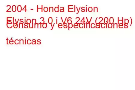 2004 - Honda Elysion
Elysion 3.0 i V6 24V (200 Hp) Consumo y especificaciones técnicas