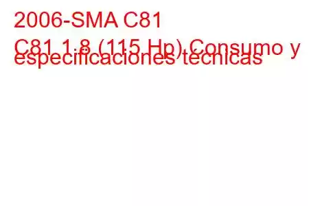 2006-SMA C81
C81 1.8 (115 Hp) Consumo y especificaciones técnicas