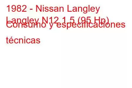 1982 - Nissan Langley
Langley N12 1.5 (95 Hp) Consumo y especificaciones técnicas