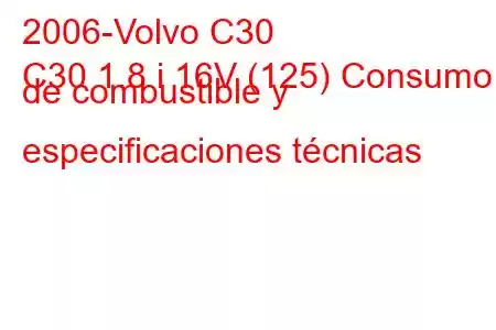 2006-Volvo C30
C30 1.8 i 16V (125) Consumo de combustible y especificaciones técnicas