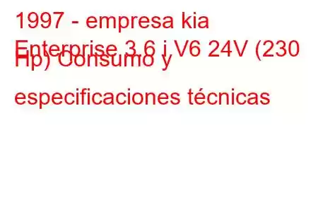 1997 - empresa kia
Enterprise 3.6 i V6 24V (230 Hp) Consumo y especificaciones técnicas