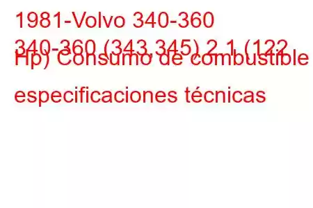 1981-Volvo 340-360
340-360 (343,345) 2.1 (122 Hp) Consumo de combustible y especificaciones técnicas