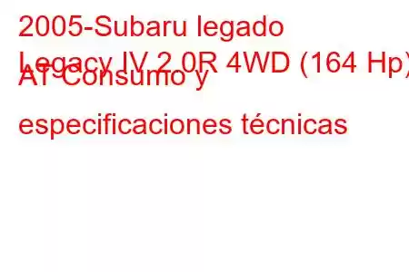 2005-Subaru legado
Legacy IV 2.0R 4WD (164 Hp) AT Consumo y especificaciones técnicas