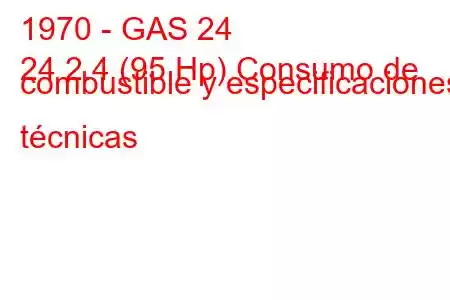 1970 - GAS 24
24 2.4 (95 Hp) Consumo de combustible y especificaciones técnicas