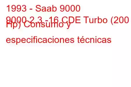 1993 - Saab 9000
9000 2.3 -16 CDE Turbo (200 Hp) Consumo y especificaciones técnicas