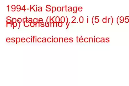 1994-Kia Sportage
Sportage (K00) 2.0 i (5 dr) (95 Hp) Consumo y especificaciones técnicas