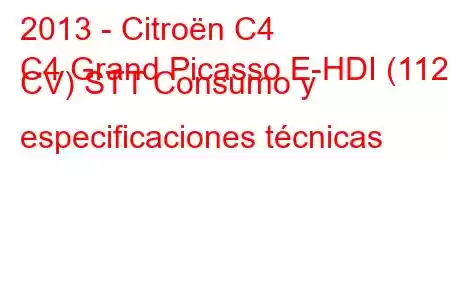 2013 - Citroën C4
C4 Grand Picasso E-HDI (112 CV) STT Consumo y especificaciones técnicas