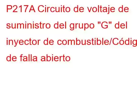 P217A Circuito de voltaje de suministro del grupo 