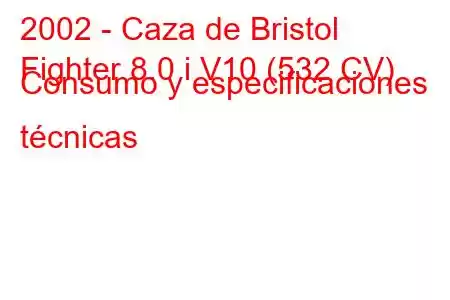 2002 - Caza de Bristol
Fighter 8.0 i V10 (532 CV) Consumo y especificaciones técnicas