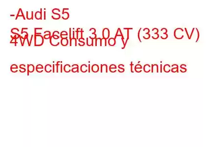 -Audi S5
S5 Facelift 3.0 AT (333 CV) 4WD Consumo y especificaciones técnicas