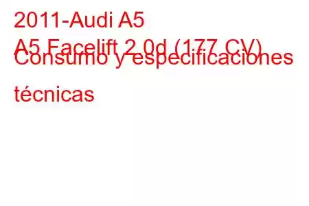 2011-Audi A5
A5 Facelift 2.0d (177 CV) Consumo y especificaciones técnicas