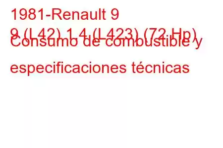 1981-Renault 9
9 (L42) 1.4 (L423) (72 Hp) Consumo de combustible y especificaciones técnicas