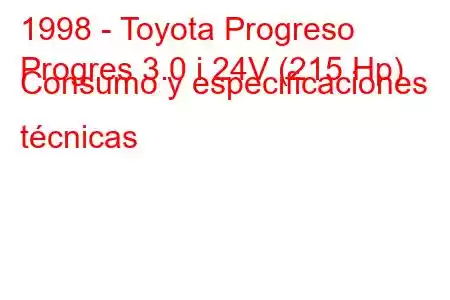 1998 - Toyota Progreso
Progres 3.0 i 24V (215 Hp) Consumo y especificaciones técnicas