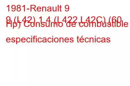 1981-Renault 9
9 (L42) 1.4 (L422,L42C) (60 Hp) Consumo de combustible y especificaciones técnicas