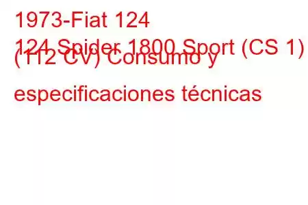 1973-Fiat 124
124 Spider 1800 Sport (CS 1) (112 CV) Consumo y especificaciones técnicas