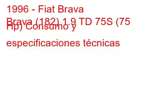 1996 - Fiat Brava
Brava (182) 1.9 TD 75S (75 Hp) Consumo y especificaciones técnicas