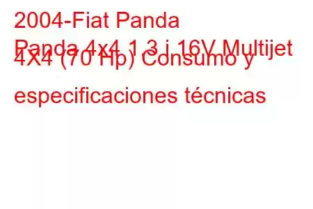 2004-Fiat Panda
Panda 4x4 1.3 i 16V Multijet 4X4 (70 Hp) Consumo y especificaciones técnicas