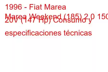 1996 - Fiat Marea
Marea Weekend (185) 2.0 150 20V (147 Hp) Consumo y especificaciones técnicas