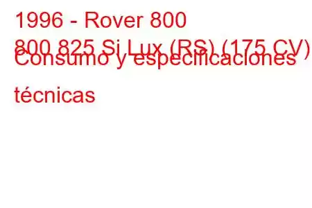 1996 - Rover 800
800 825 Si Lux (RS) (175 CV) Consumo y especificaciones técnicas