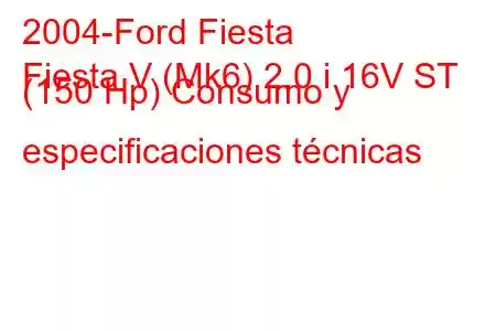 2004-Ford Fiesta
Fiesta V (Mk6) 2.0 i 16V ST (150 Hp) Consumo y especificaciones técnicas