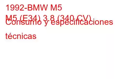 1992-BMW M5
M5 (E34) 3.8 (340 CV) Consumo y especificaciones técnicas