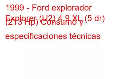 1999 - Ford explorador
Explorer (U2) 4.9 XL (5 dr) (213 Hp) Consumo y especificaciones técnicas