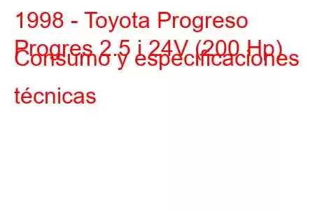 1998 - Toyota Progreso
Progres 2.5 i 24V (200 Hp) Consumo y especificaciones técnicas