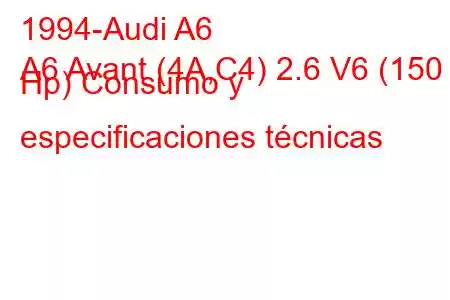 1994-Audi A6
A6 Avant (4A,C4) 2.6 V6 (150 Hp) Consumo y especificaciones técnicas