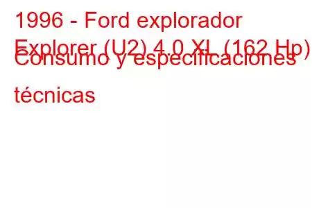 1996 - Ford explorador
Explorer (U2) 4.0 XL (162 Hp) Consumo y especificaciones técnicas