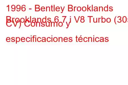 1996 - Bentley Brooklands
Brooklands 6.7 i V8 Turbo (305 CV) Consumo y especificaciones técnicas