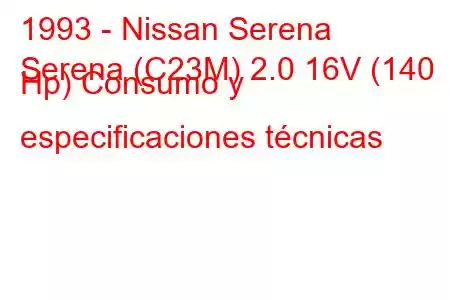 1993 - Nissan Serena
Serena (C23M) 2.0 16V (140 Hp) Consumo y especificaciones técnicas